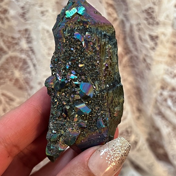 Large Double Terminated Titanium Quartz Point - Picture 4 of 5